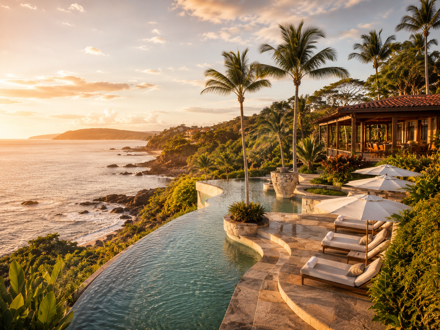 Costa Rica beachfront resort with infinity pool