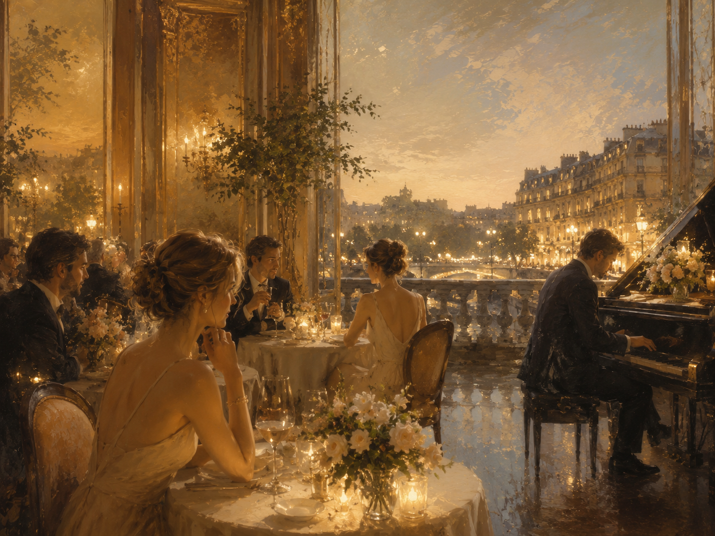 Elegant woman in Paris with a soft Impressionist travel style